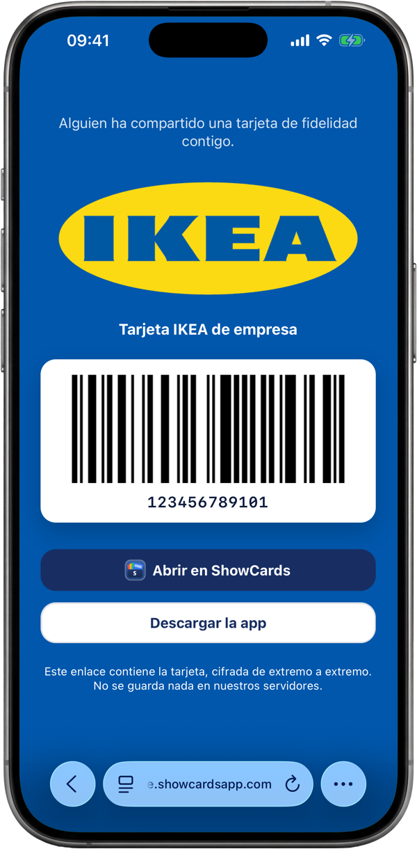 Comparte una tarjeta con un toque