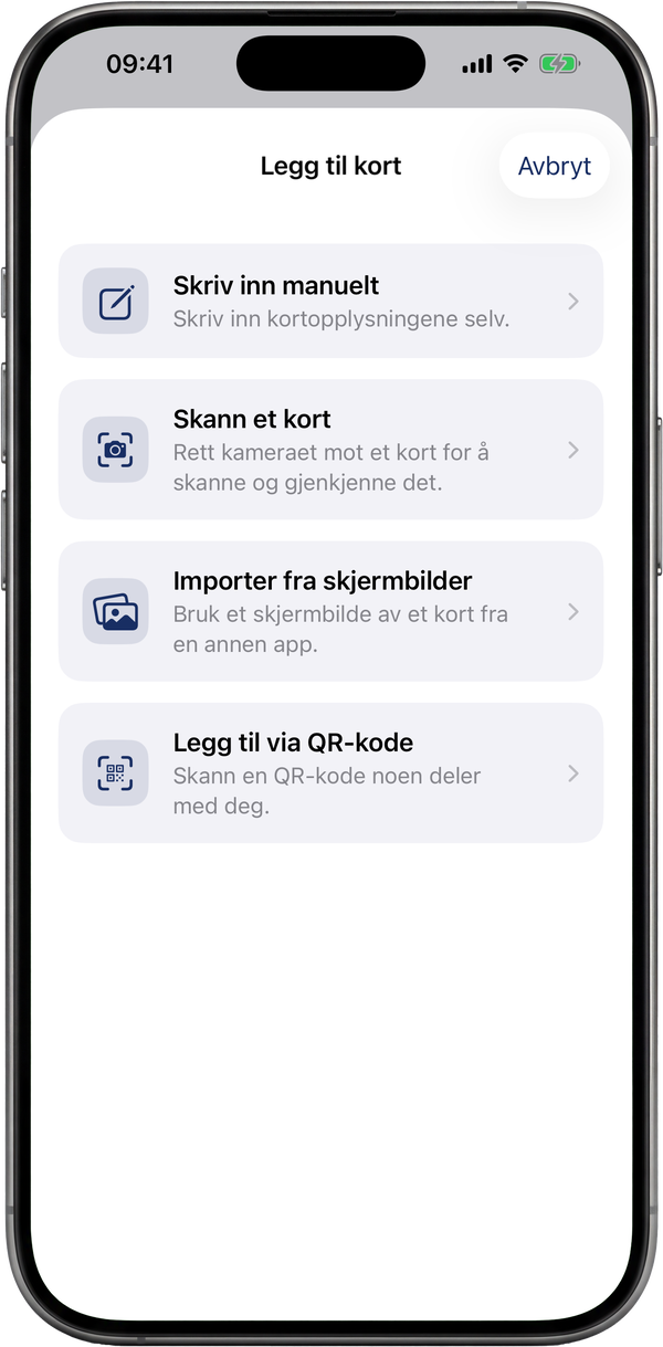 Skanne et fordelskort med ShowCards-kameraet