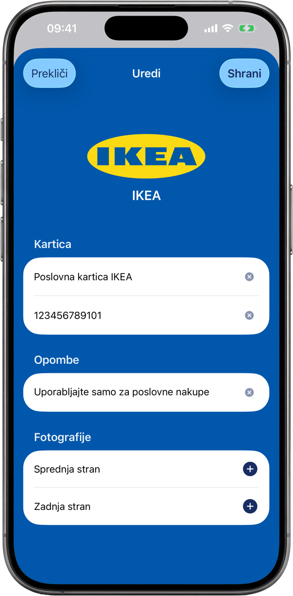 Naredite vsako kartico svojo